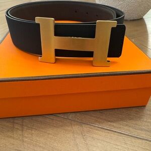 Luxury Black Belt with Gold Buckle